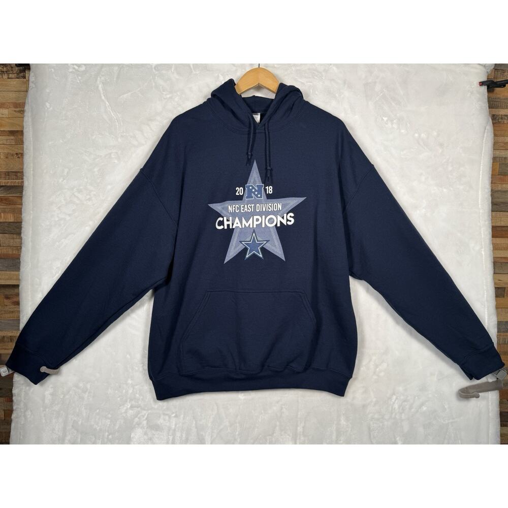 XL Dallas Cowboys 2018 NFC East Division Champions Navy Pullover Hoodie Gildan